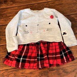 3T I ❤️Next dress. Kitty print w/ plaid bottom.